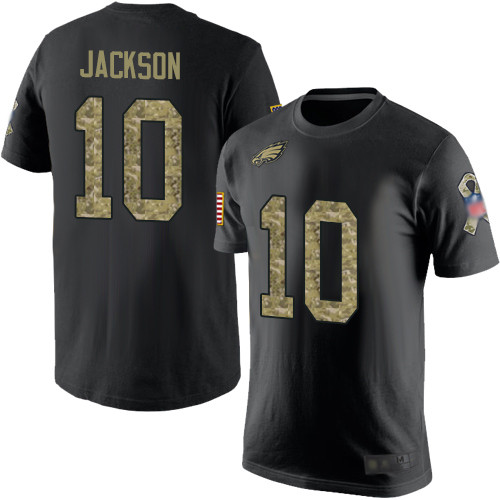 Men Philadelphia Eagles #10 DeSean Jackson Black Camo Salute to Service NFL T Shirt